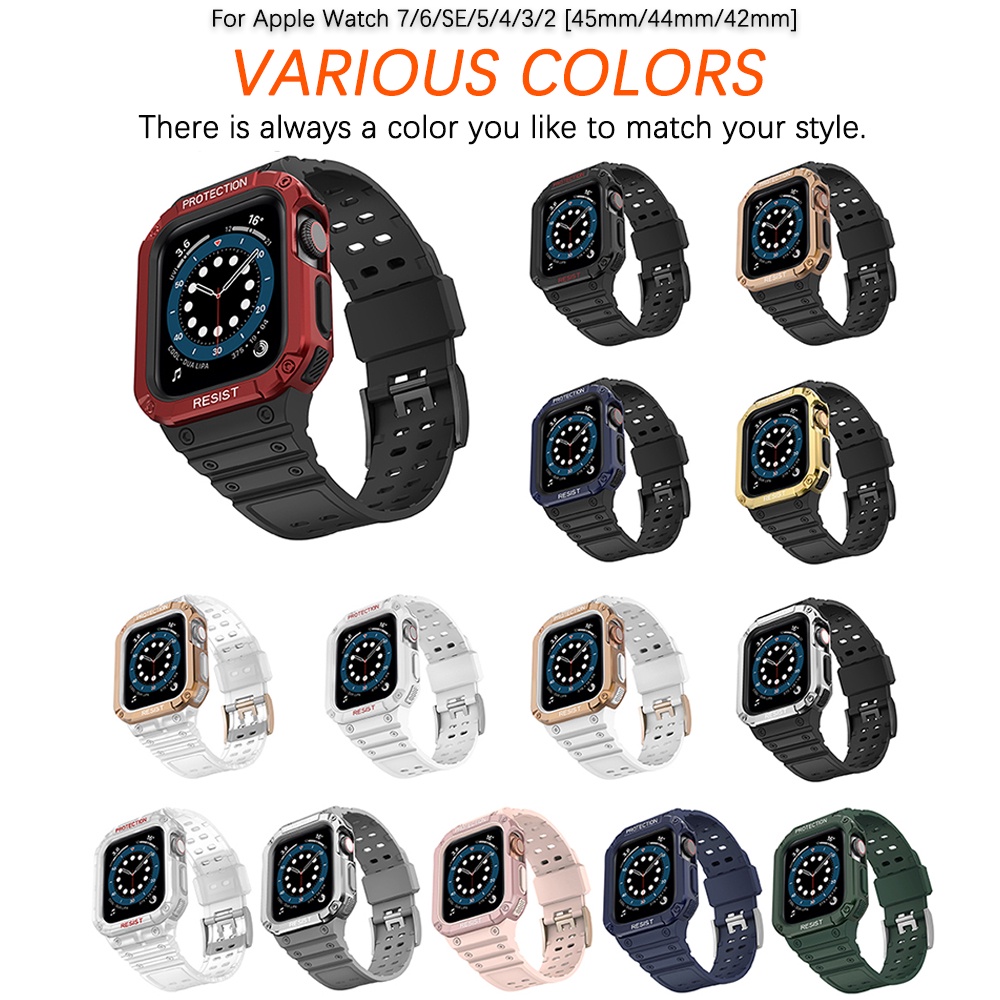 Ninki Ốp Bảo Vệ Bằng TPU + PC Cao Cấp Có Dây Đeo Cho iWatch Series 8/7/6/SE/5/4 45mm 44mm 42mm iWatch 8/7 45mm