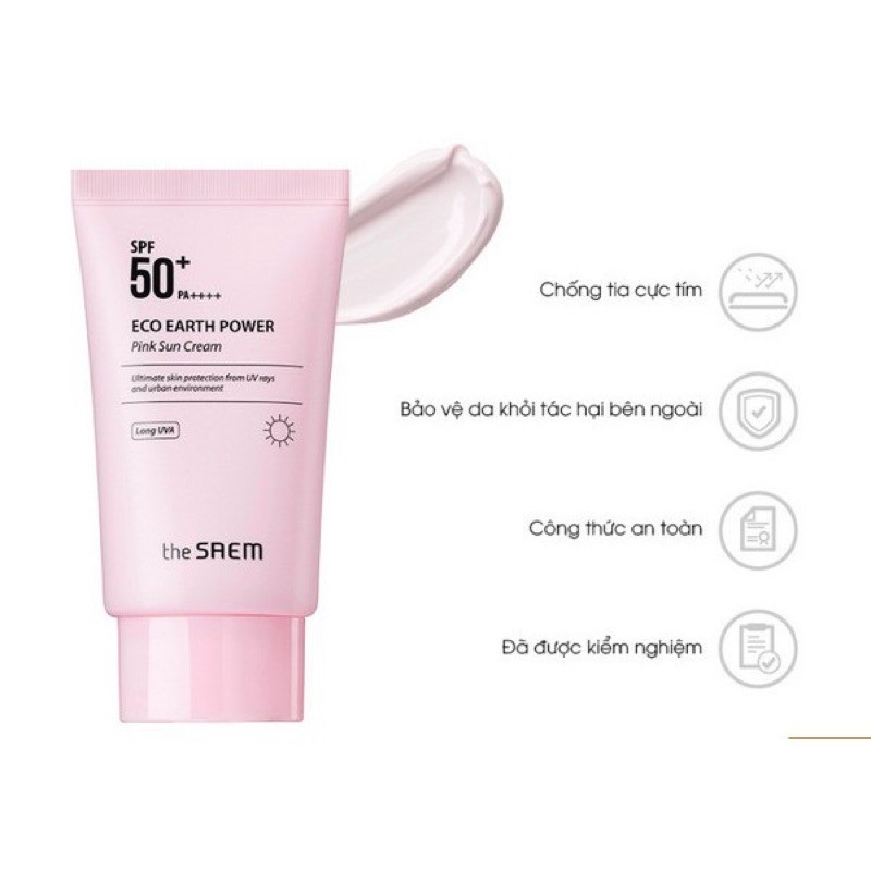 [Mã COS1904 giảm 8% đơn 300K] Kem chống nắng nhẹ cho da nhạy cảm The Same ECO EARTH POWER PINK SUN CREAM | BigBuy360 - bigbuy360.vn
