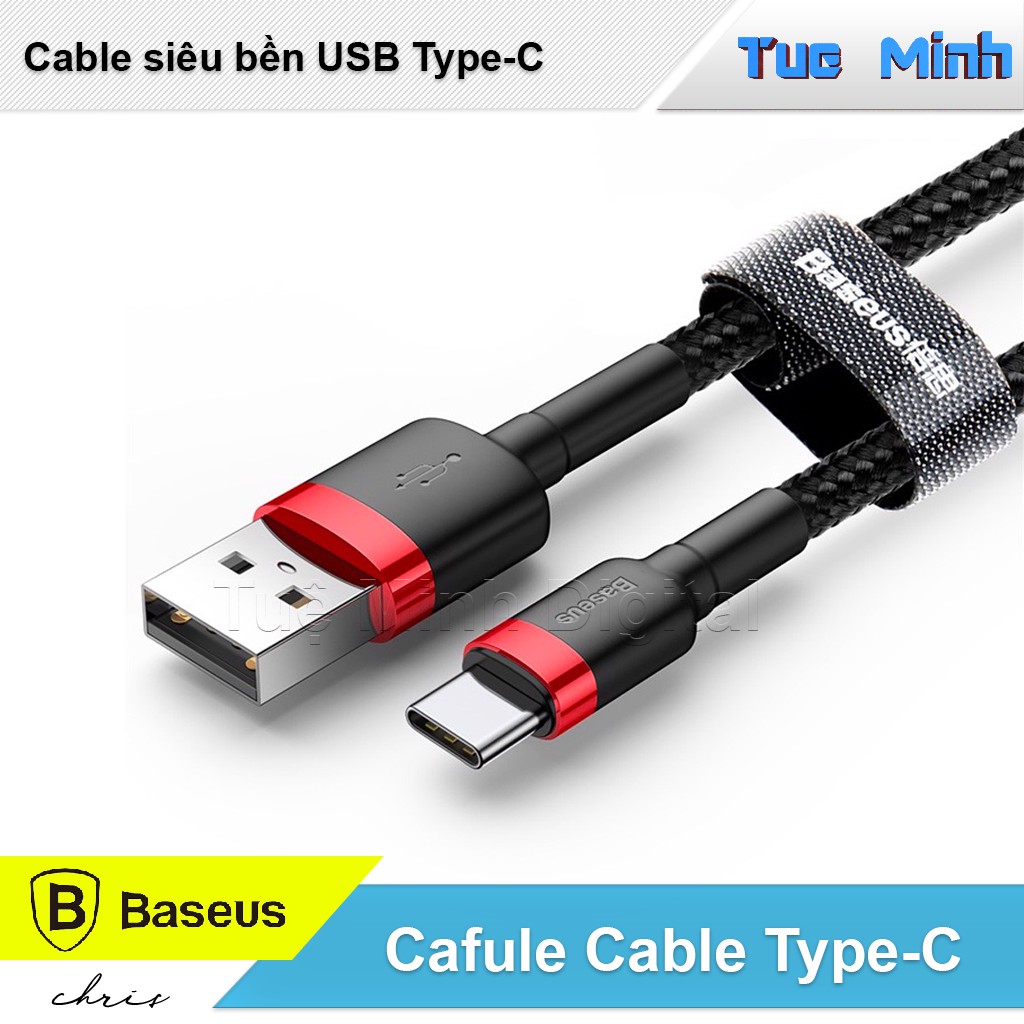 Cable siêu bền USB Type-C 100cm Baseus Cafule