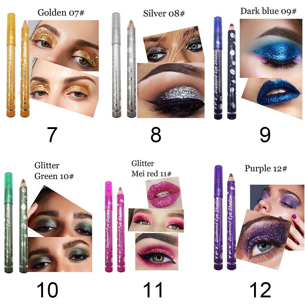 Set 12 Phấn Mắt Dạng Bút Gel Lì / Nhũ Kháng Nước Lâu Trôi