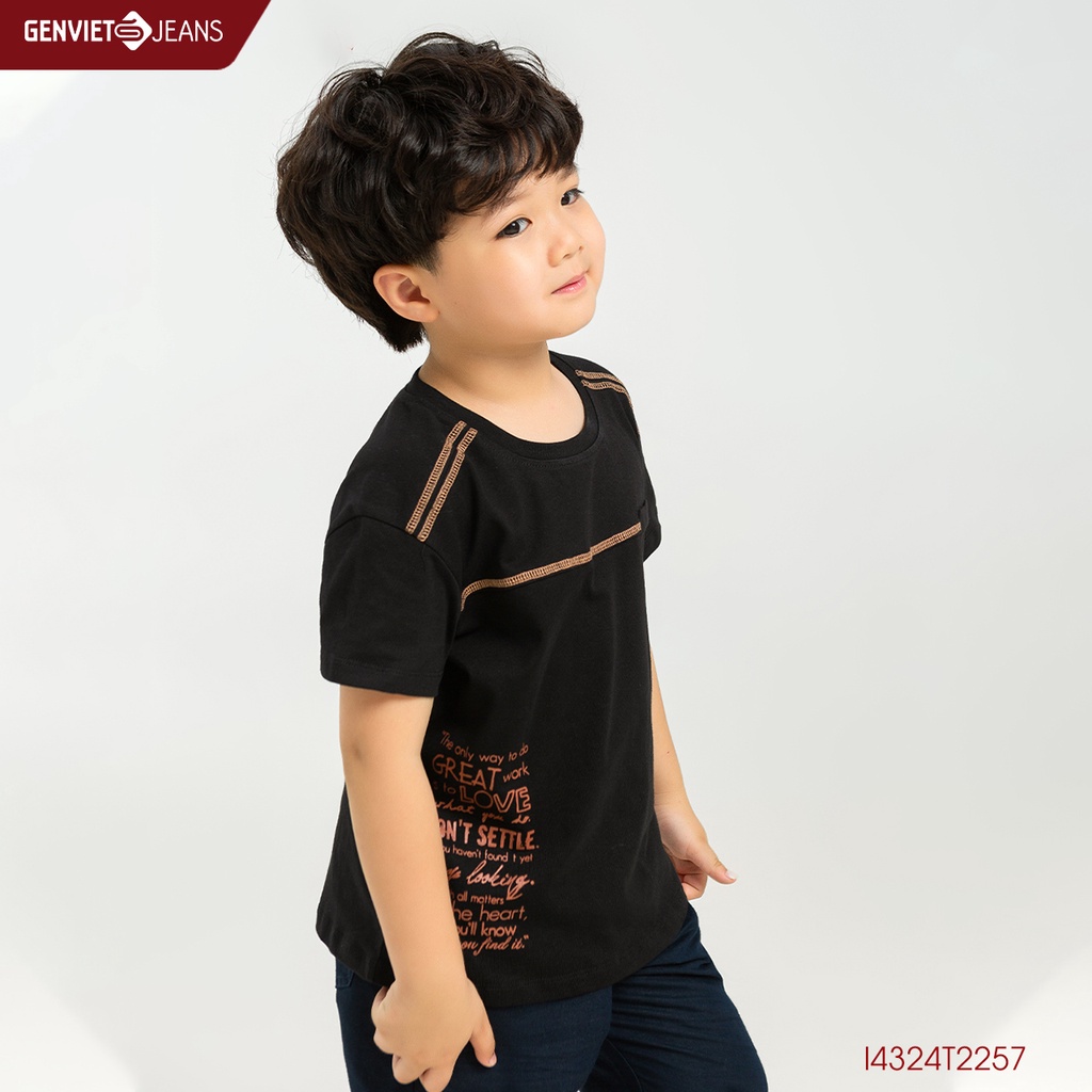 Áo T Shirt Bé Trai Genviet In Họa Tiết Chữ I4324T2257