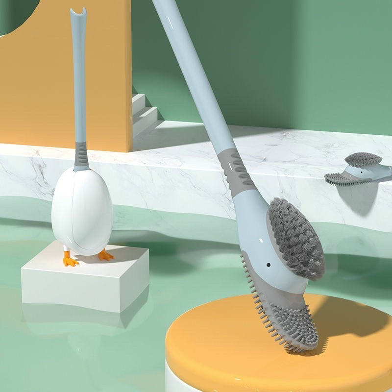 Chổi cọ bồn cầu toilet hình con vịt thông minh chất liệu silicon giúp cọ rửa chà nhà vệ sinh tiện lợi , chổi cọ WC