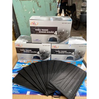 Combo 10 hộp khẩu trang y tế 4 lớp Famapro màu đen