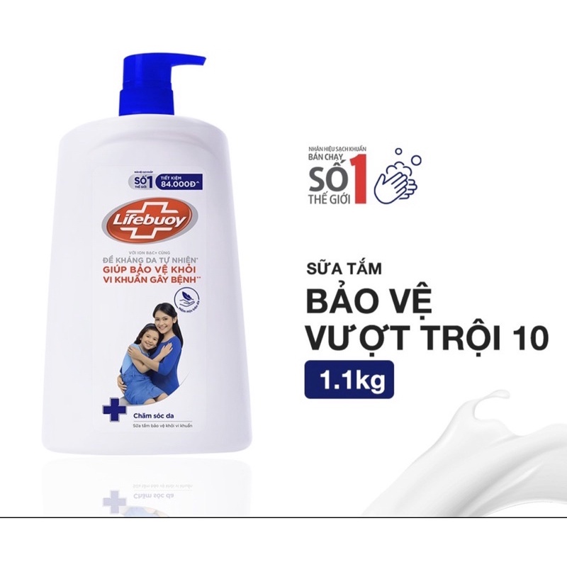 Sữa tắm Lifebuoy bảo vệ vượt trội chai 1,1kg