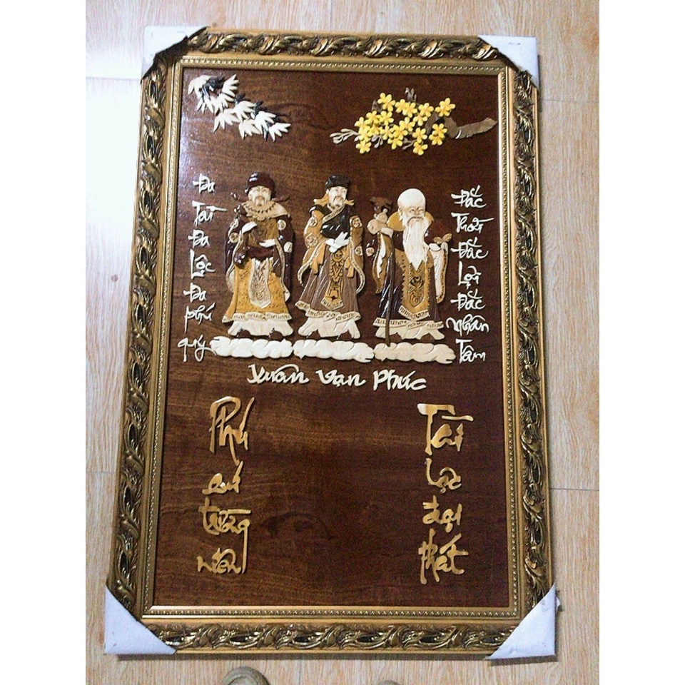 Đốc Lịch Treo tường Nguyên Khối Gỗ GÕ đỏ nguyên khối XUÂN VẠN PHÚC - PHÚC LỘC THỌ