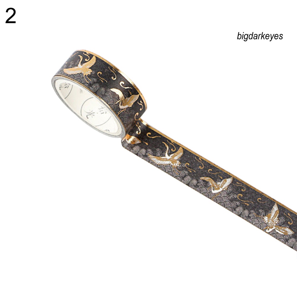 Nyt- Băng Dính Giấy Washi Lá Vàng Kim Tuyến Trang Trí Thủ Công Phong Cách Trung Quốc