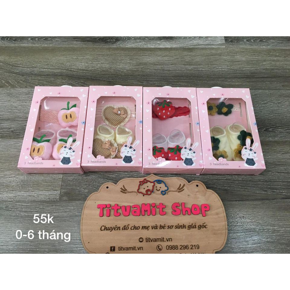 set hộp tuban kèm giầy tất nơ cho bé gái