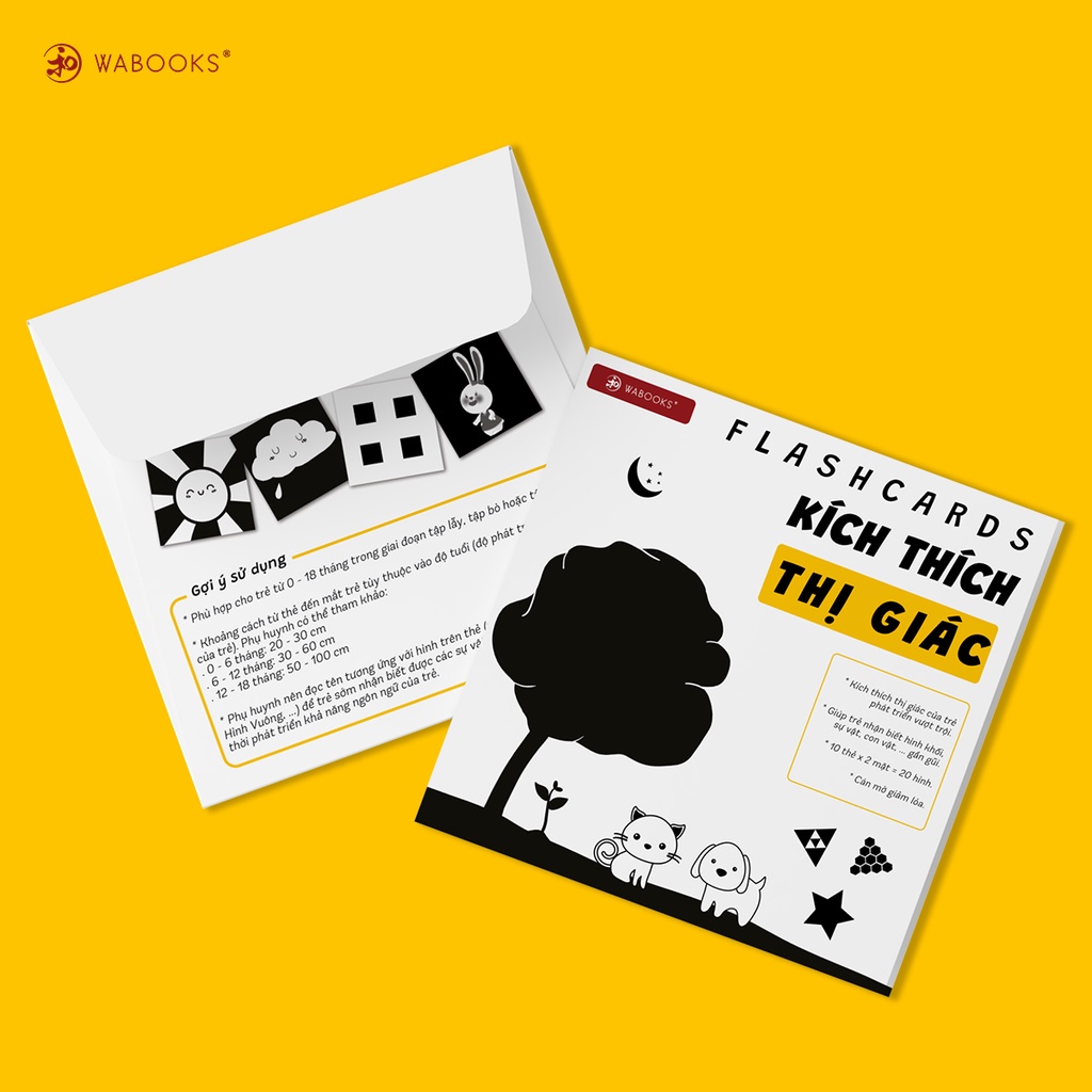 Bộ Flashcards Wabooks kích thích thị giác cho trẻ dưới 18 tháng