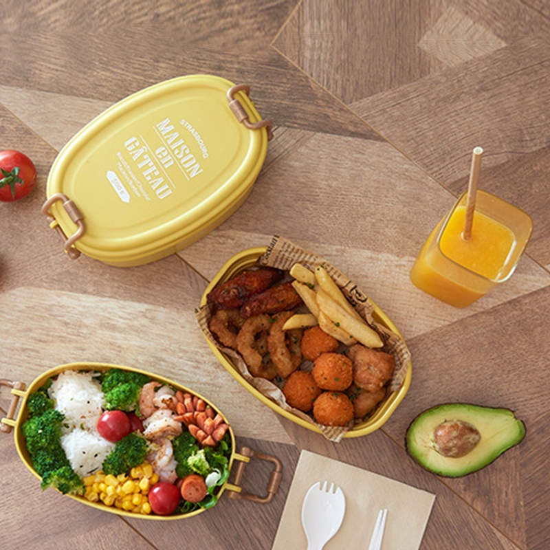 ONLY HOUSE Hộp cơm Hai Tầng Cách Nhiệt Đơn Giản Phong Cách Nhật Bản