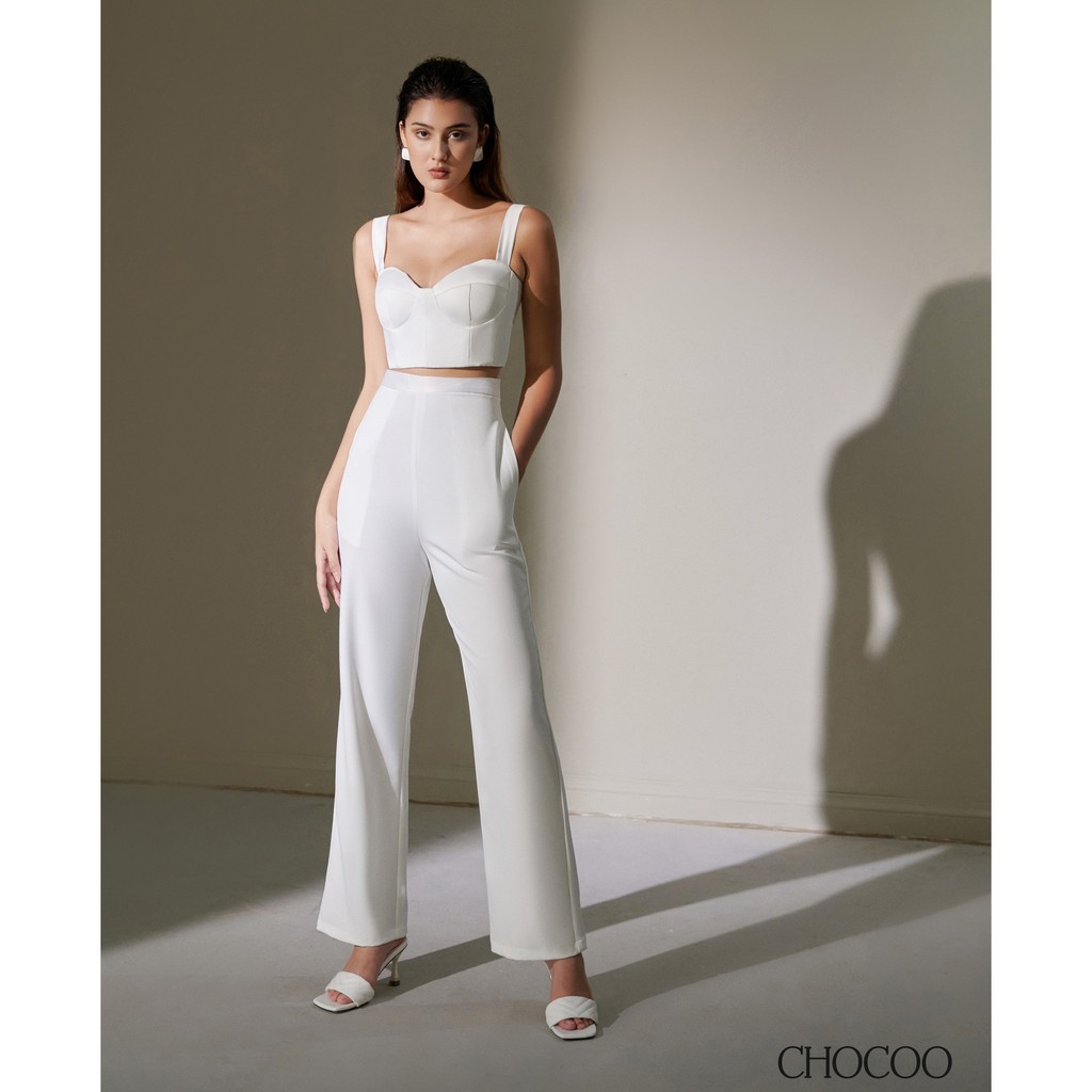 Quần ống suông CHOCOO CRISS PANT hai màu đen trắng chất liệu cao cấp