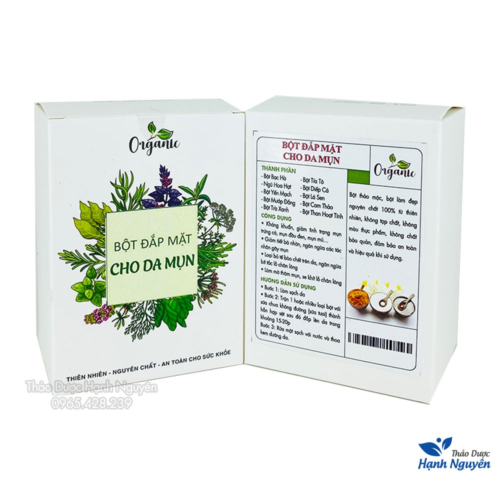 Combo 10 loại bột cho da mun nguyên chất (Dưỡng da, ngăn ngừa mun, cấp ẩm, chống lão hóa) - Thảo Dược Hạnh Nguyên