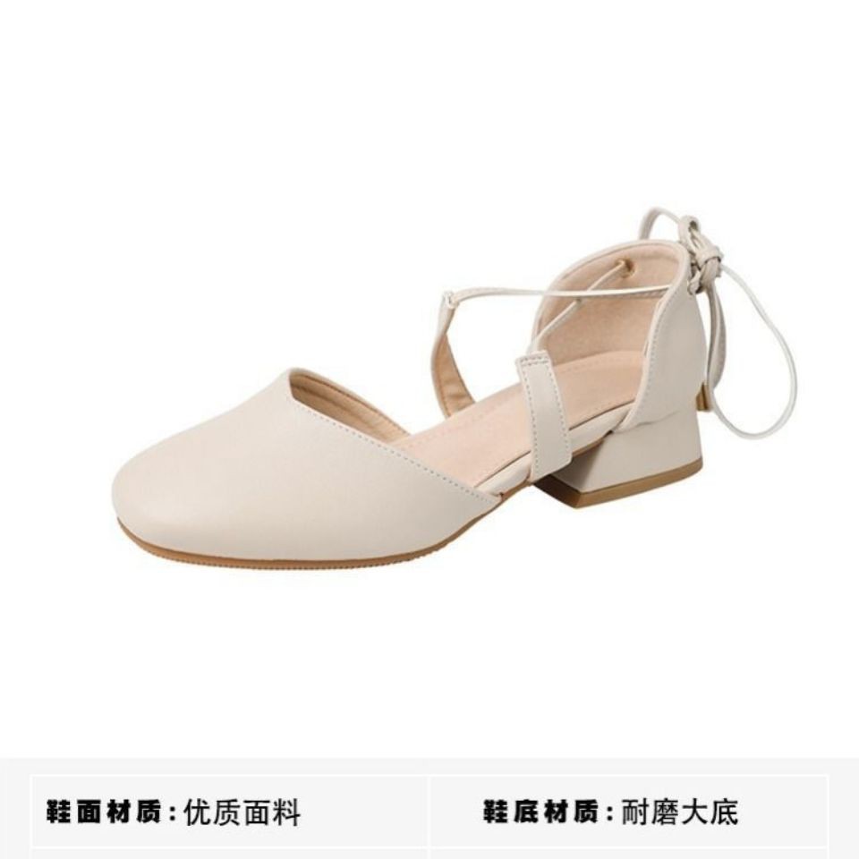 Guốc/Dép nữdép trong✣ↂBaotou sandals nữ mùa hè mới giày cao gót đế dày phong cách cổ tích phù hợp với tất cả