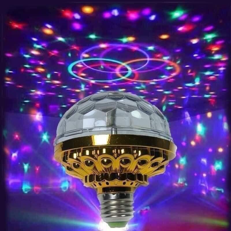 Đèn xoay led 7 màu đui tròn cao cấp
