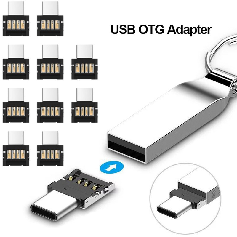 5 Pcs AC 250V 3A SPST On/Off Self Locking Push Button Switch & 10PCS USB-C 3.1 Type C to USB OTG Adapter