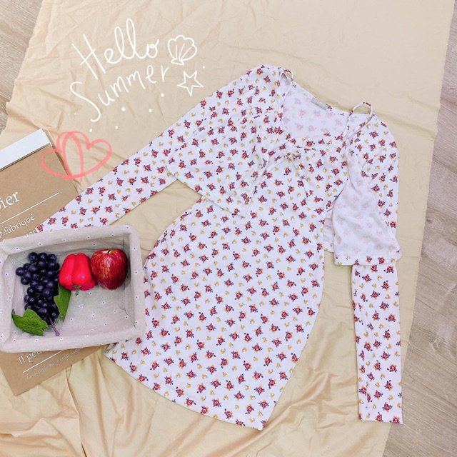 SET ĐẦM BODY KÈM KHOÁC HOA