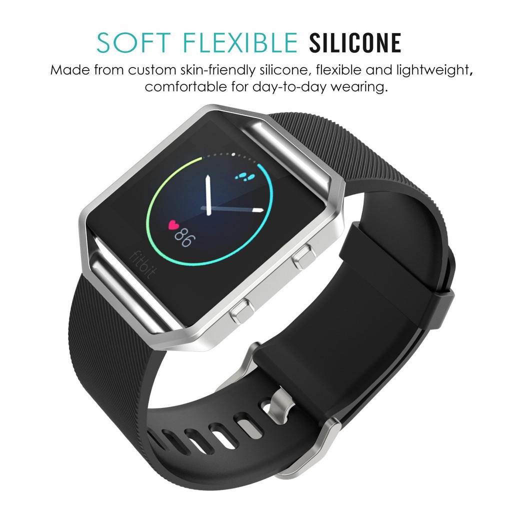 Set 2 Dây Đeo Silicon Thay Thế Cho Đồng Hồ Thông Minh Fitbit Blaze