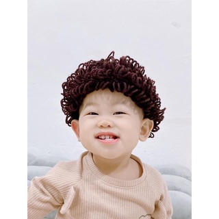 Mũ len giả tóc xoăn hàn quốc cho bé