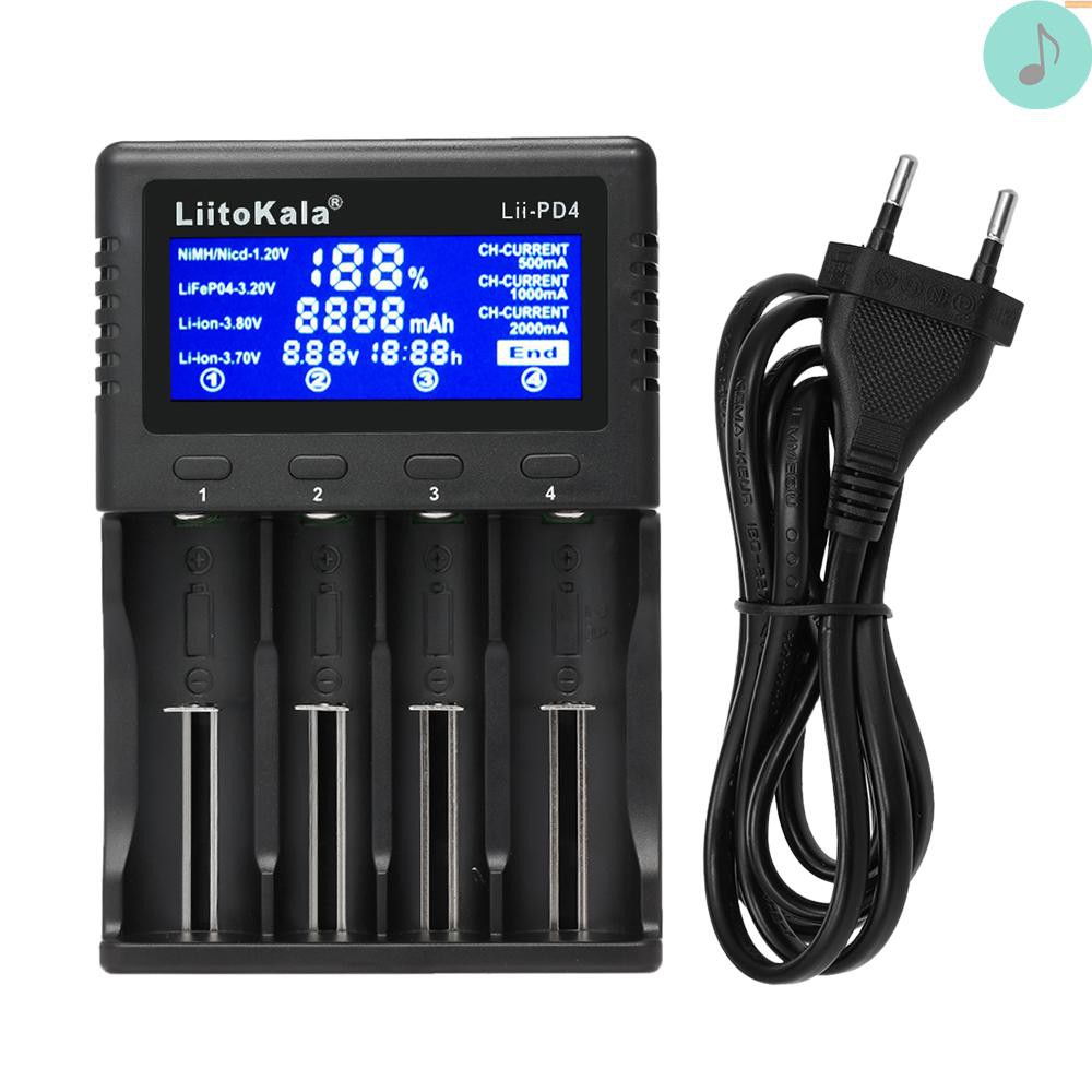 Bộ Sạc Thông Minh A & G Liitokala Lii-Pd4 W / 4 Pin Lcd Cho Ni-Mh Ni-Cd Li-Ion