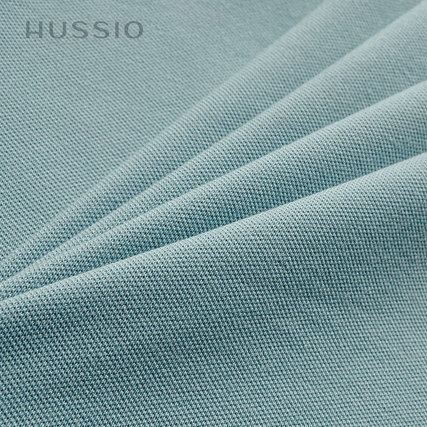 Áo polo nam cá sấu HUSSIO màu blue xám tay ngắn cổ bẻ | BigBuy360 - bigbuy360.vn