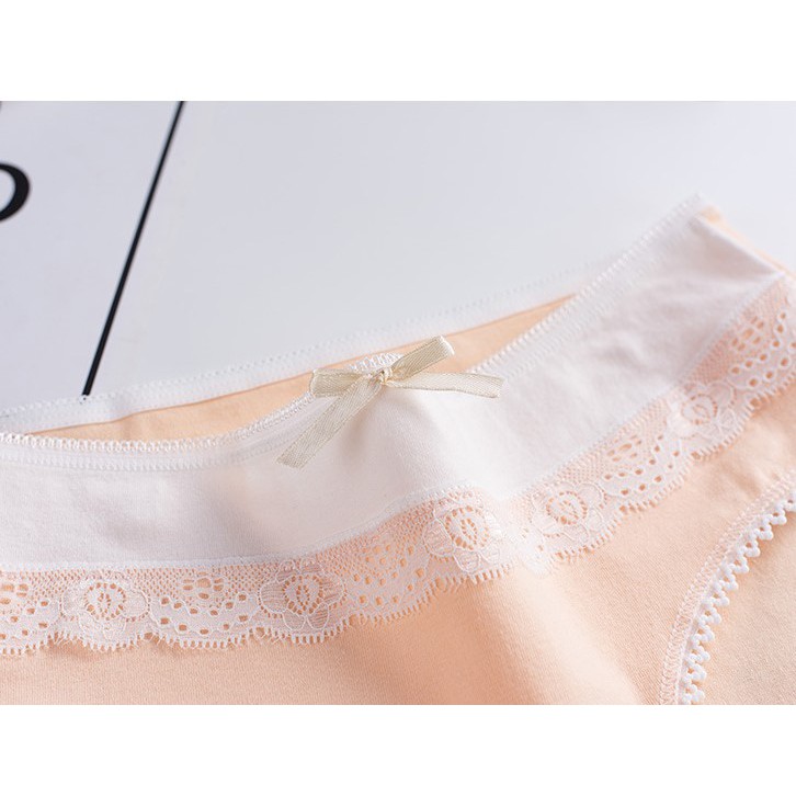 [Combo 5 quần] quần lót nữ cotton co dãn kết hợp viền ren quyến rũ phối nơ xinh xắn CR015 | WebRaoVat - webraovat.net.vn