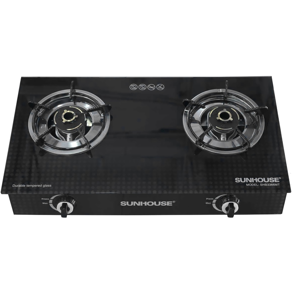 BẾP GAS DƯƠNG KÍNH SUNHOUSE SHB3366MT  chính hãng-Tặng dây gas- Hệ thống đánh lửa Magneto tạo tia lửa nhanh