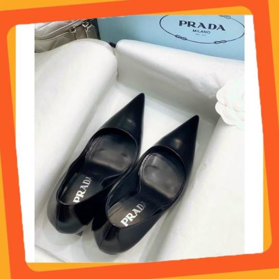 Giày cao gót Prada mũi nhọn gót vuông fullbox, bill, túi giấy