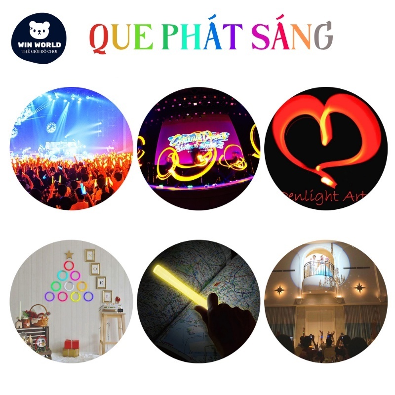Que Phát Sáng Dạ Quang Trong Bóng Tối Nhiều Màu Sắc Light Stick Dành Cho Các Buổi Tiệc Đêm, Nhạc Hội