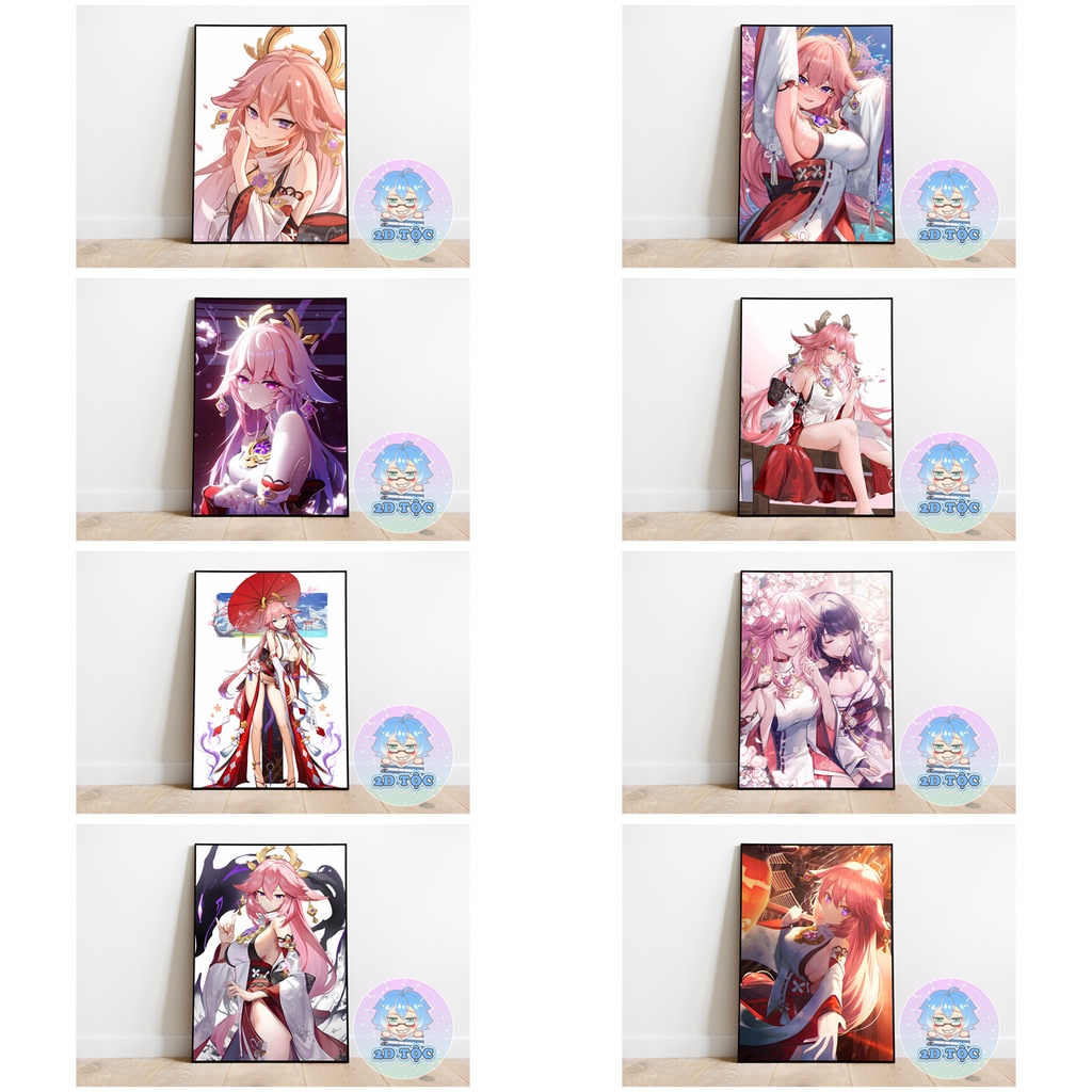 POSTER A3 CAO CẤP TREO TƯỜNG YAE MIKO (5) GAME GENSHIN IMPACT BY 2D TỘC SHOP