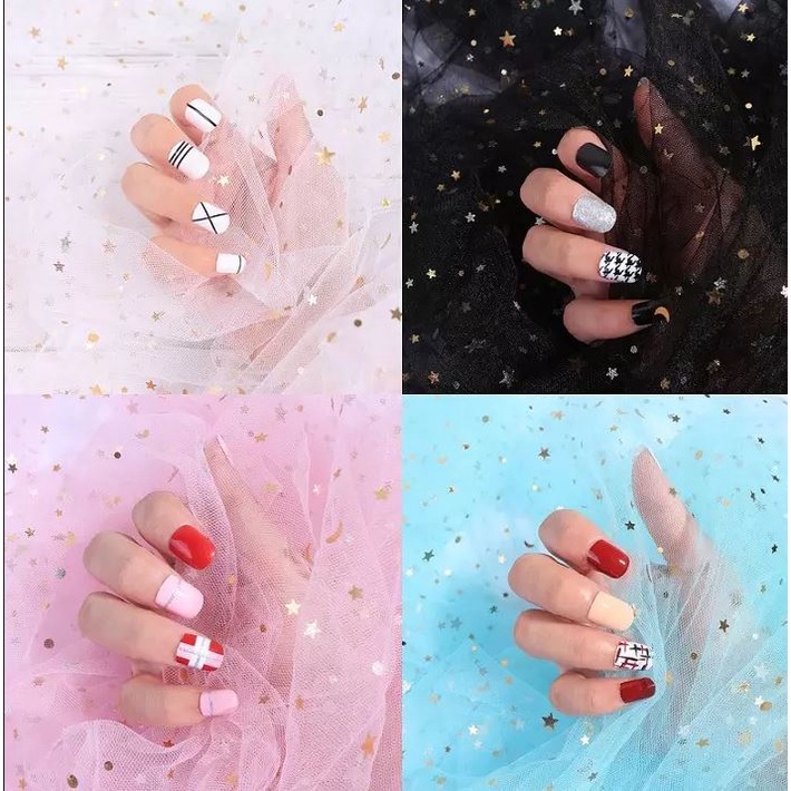 ⚡Siêu rẻ⚡Vải lưới đính trăng sao lấp lánh màu xanh đen/ hồng/ trắng chụp nail, làm phông nền phụ kiện chụp ảnh sản phẩm