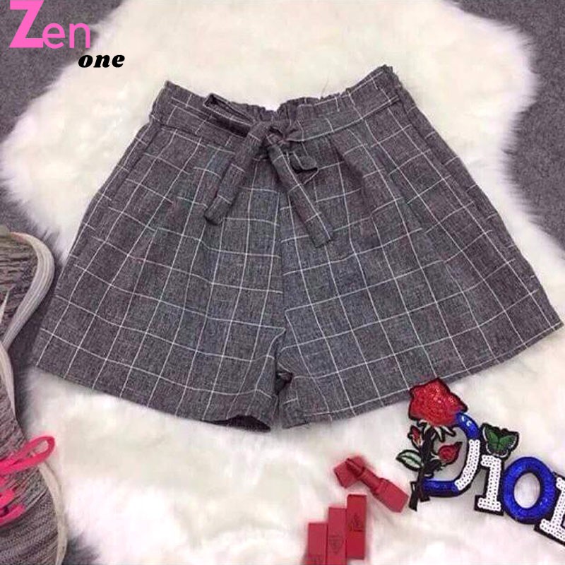 Quần đùi nữ ZenOne , quần short dáng giả váy kẻ caro chất liệu kaki mềm  mại giặt máy không lo bung chỉ , phai màu. | BigBuy360 - bigbuy360.vn