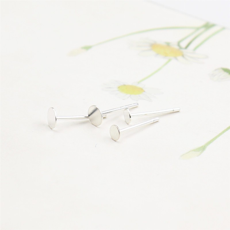 Hoa tai kiểu đinh bạc 925 có khấc đơn giản - Charm Bạc 925 - Mã CB473