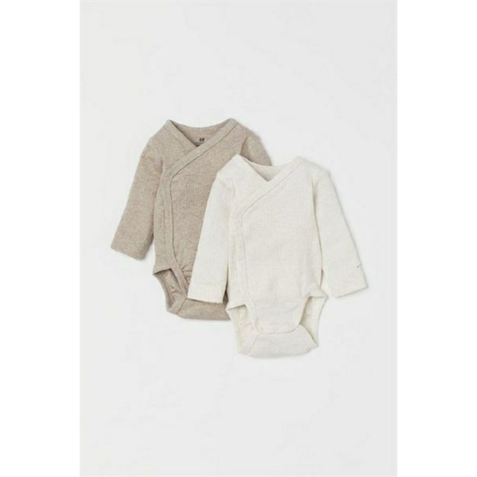Set 2 bodysuit dài tay bé trai Hm auth