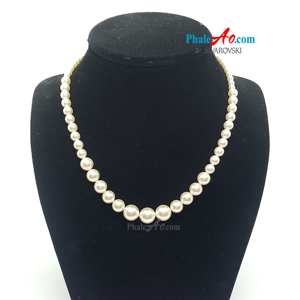 5 hạt Ngọc trai pha lê Swarovski 12ly crystal-pearl-5810 hình tròn màu trắng white 650