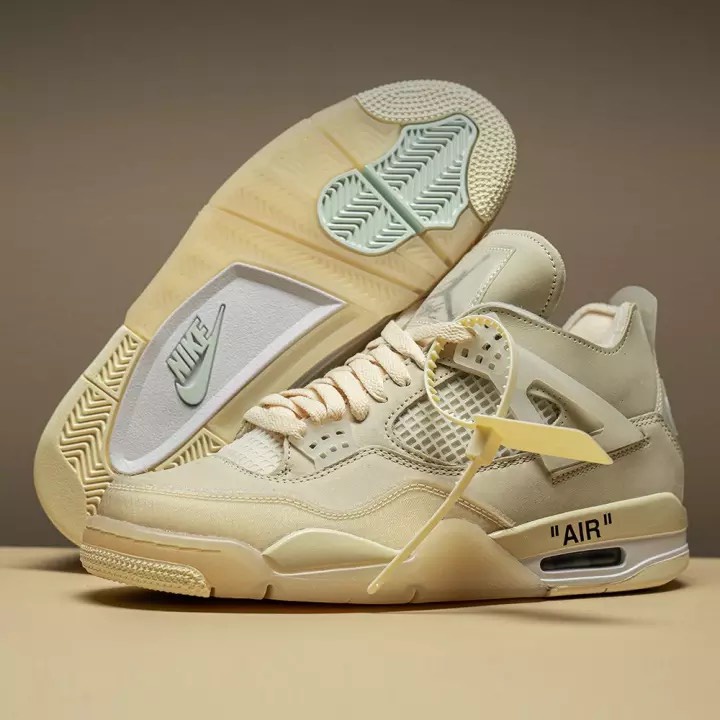 Giày air jordan 4 retro off white full màu, Giày sneaker JD4 màu kem , trắng , xanh dương siêu hot mới nhất 2021 | BigBuy360 - bigbuy360.vn