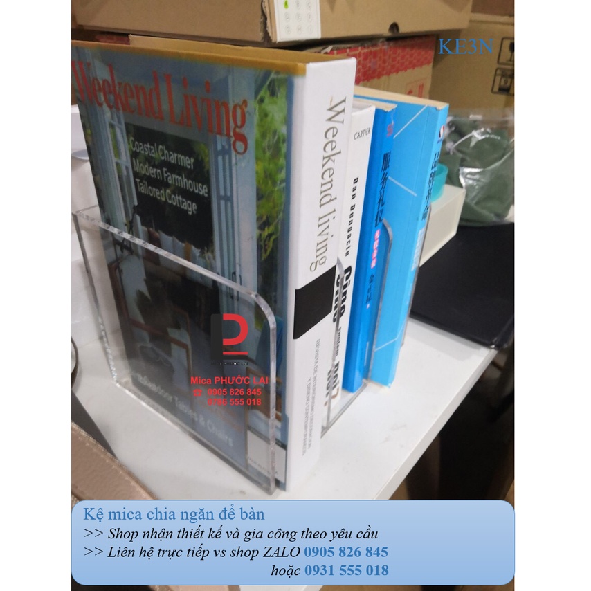 Kệ mica chia ngăn để bàn