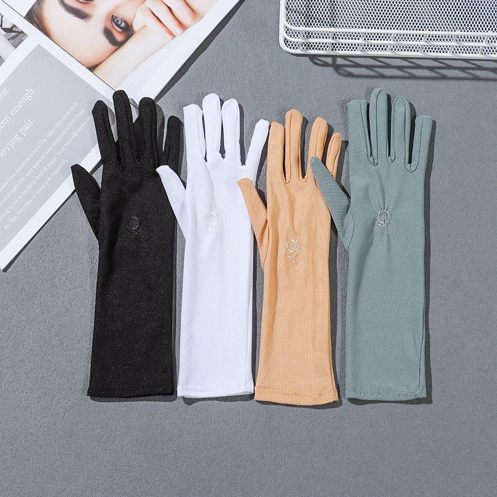 Đôi Găng Tay Lái Xe Dài Trung Bình Chống Tia UV/Nắng Nhiều Màu Sắc Cho Nữ