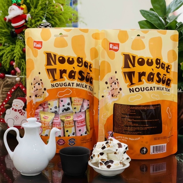 Kẹo nougat vị trà sữa/ nougat milktea Risen Mỹ gói lớn 350gam