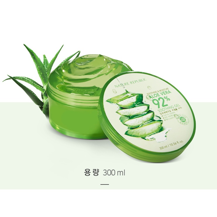 Kem dưỡng da Nature Republic Soothing &amp; Moisture Aloe Vera 92% Soothing Gel 300ml