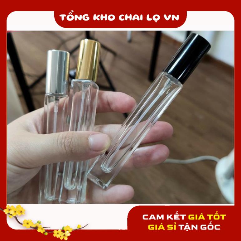 Lọ Chiết Nước Hoa ❤ SIÊU RẺ ❤ Chai lọ chiết nước hoa 10ml vuông cao dày đựng dầu thơm , phụ kiện du lịch