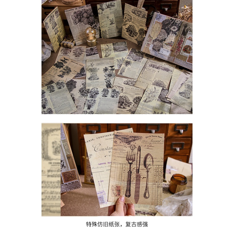Bộ 30 Miếng Dán Trang Trí Sổ Tay diy Phong Cách Retro
