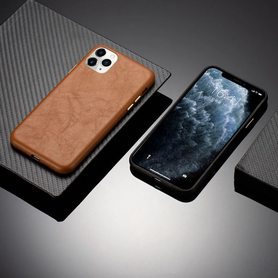 Ốp Điện Thoại Bằng Da Bò Thật Sang Trọng Cho iPhone 11 Pro Max 12 13 14 Pro Xs Max 8 Plus 7 Xs Xr X SE 2022
