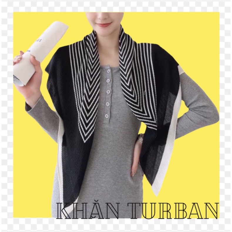 Khăn choàng cổ xếp li vải thun size 90x90cm