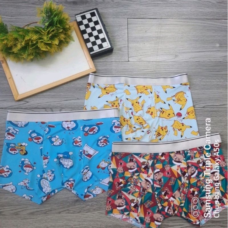Quần Lót Nam Sịp Nam Thun Lạnh Siêu Xịn Xò  Quần Xịp Đùi Nam In Hình Đoremon ,shine