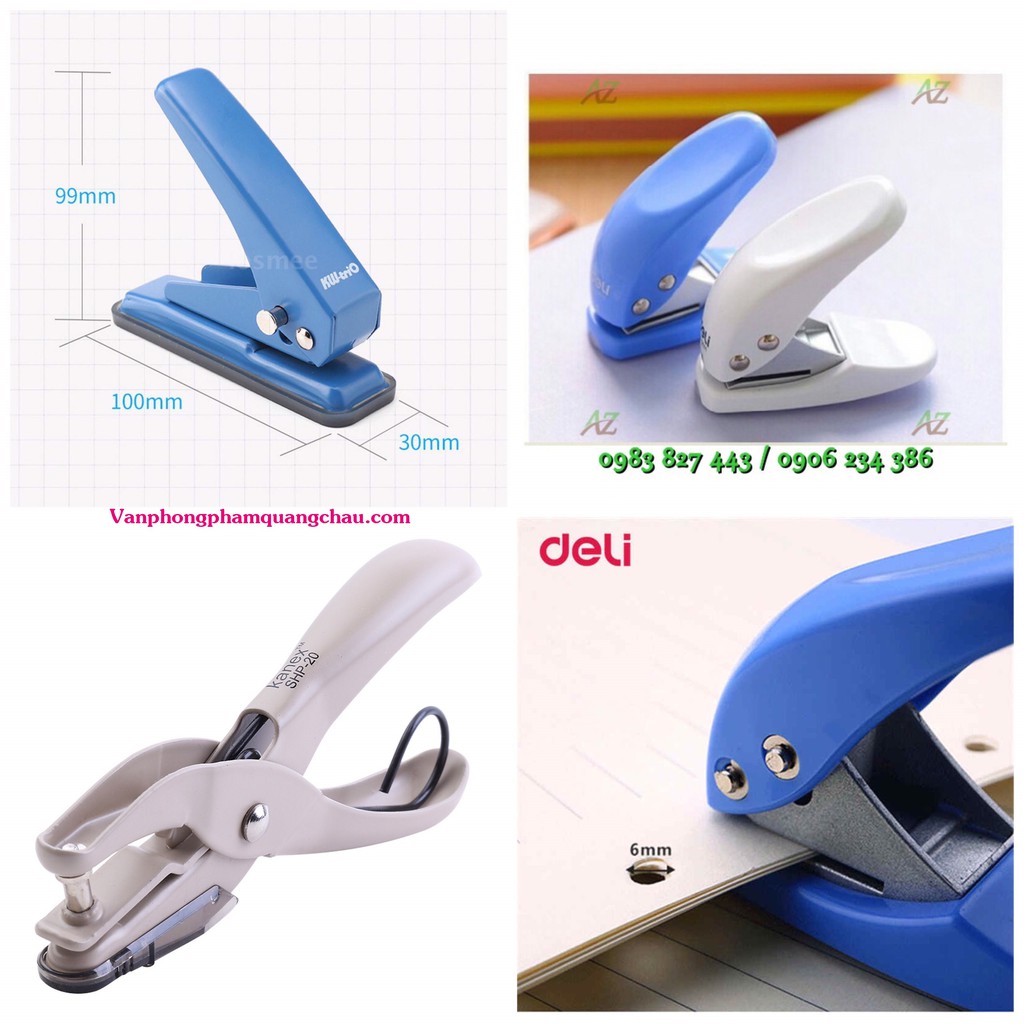Bấm lỗ tròn KW-triO và Deli (size 6mm) - Hàng tốt - 01 chiếc