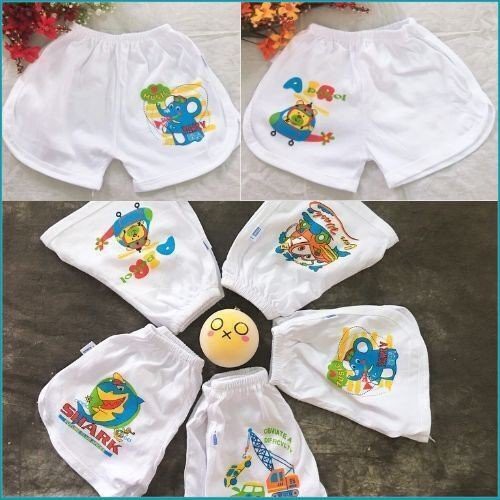 Quần Đùi Trắng Thể Thao In Hình Cao Cấp Cho Bé  Bosinis Từ 2- 12kg