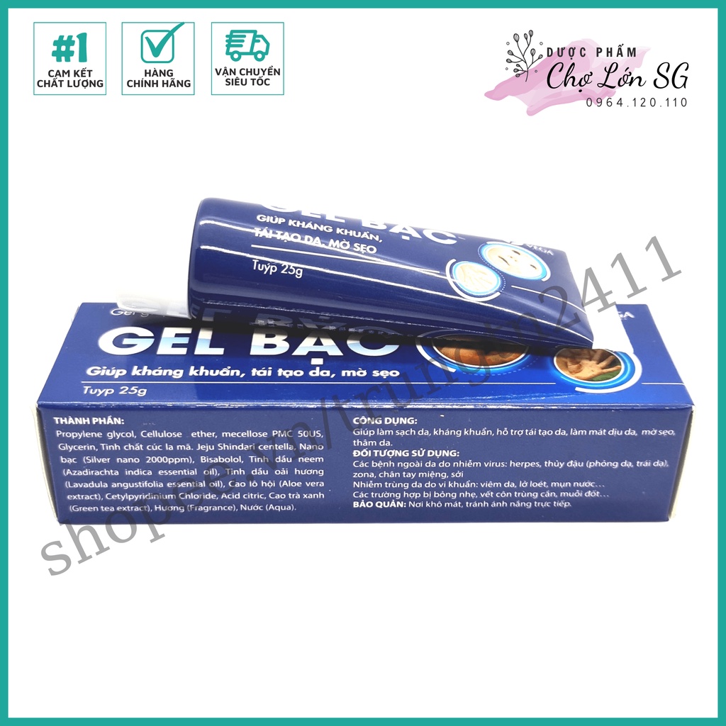 [CHÍNH HÃNG] Kem bôi da Gel bạc Vega- Tuýp 25g