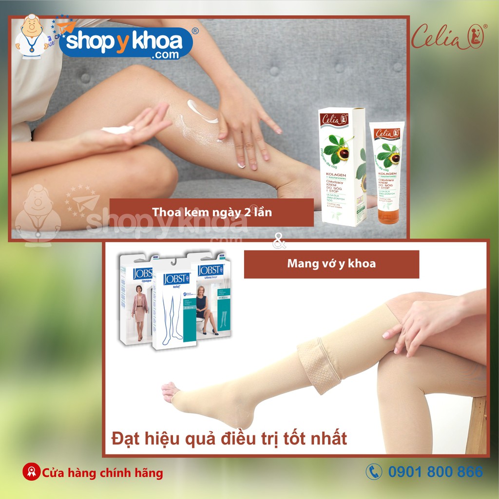 Kem Thoa Suy Giãn Tĩnh Mạch Chân CELIA. Made In Poland. Dung Tích 100ml
