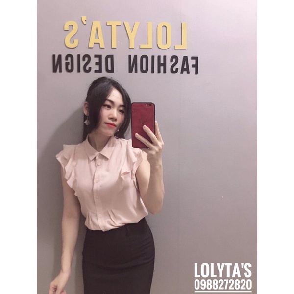 Lolyta s déign - áo sơ mi cổ đức xếp ly cầu ngưc xếp ly kẹp bèo siêu xinh - ảnh sản phẩm 2