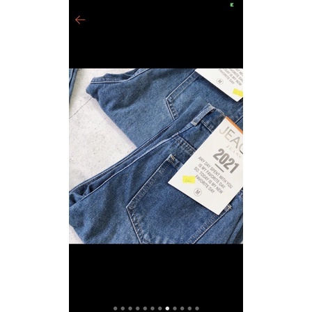 Quần jean nữ ống suông rộng cạp lưng cao | BigBuy360 - bigbuy360.vn