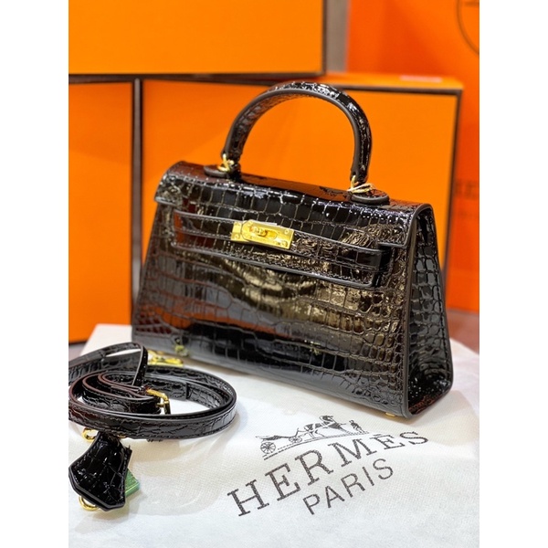 Túi xách Hơmet size 22 da rắn bóng bảng màu mới